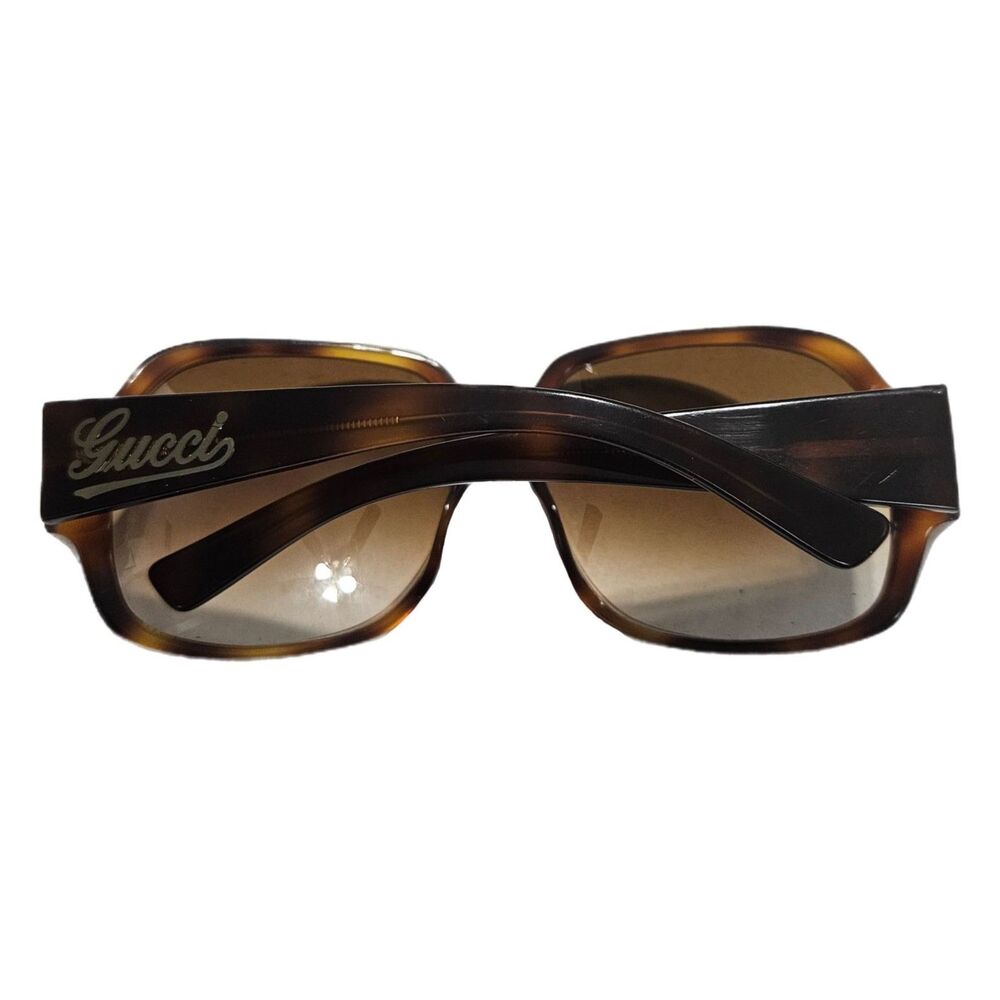 Gucci Oversized Tortoiseshell Sunglasses Brown Gradient Logo + Case GG 2948/S - Picture 5 of 10